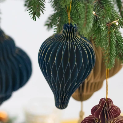 Afbeelding van Kersthanger Navy Druppel 13 cm