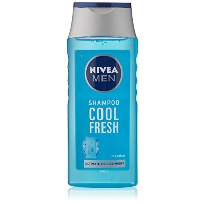Afbeelding van NIVEA MEN Cool Fresh shampoo 250 ml, dagelijkse voor mannen, frisse en verfrissende haarverzorging, mentholshampoo, geschikt normaal tot vettig haar
