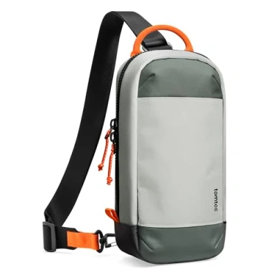 Afbeelding van tomtoc Schoudertas Sling Bag voor Nintendo Switch 2 Console 2025, beschermhoes met 8 speelpatronen, geschikt oplader en accessoires, grijs