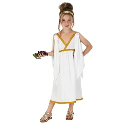 Afbeelding van Fun Shack Romeins kostuum voor meisjes, Griekse godin kostuum, Grieks kinderen, Athena carnavalskostuum maat XL