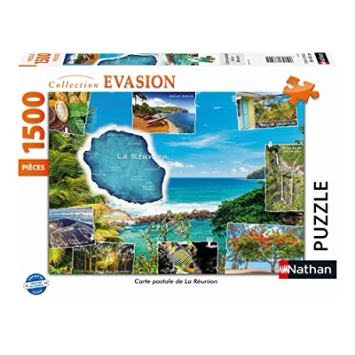 Afbeelding van Nathan puzzel 1500 stukjes Ansichtkaart van Réunion Volwassenen en kinderen vanaf 14 jaar Hoogwaardige Perfecte inbouw Escape collectie 87342