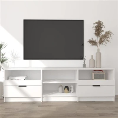 Afbeelding van Tv meubel 150x33,5x45 cm bewerkt hout wit