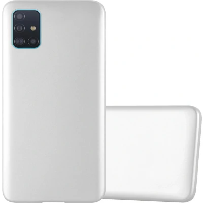 Afbeelding van Cadorabo Hoesje geschikt voor Samsung Galaxy A51 5G in METALLIC ZILVER Beschermhoes gemaakt van flexibel TPU silicone Case Cover