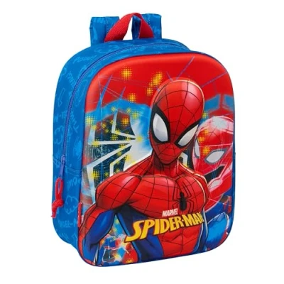Afbeelding van SPIDEY 3D kinderdagverblijf, rugzak, trolleyrugzak, eenvoudige reiniging, ideaal voor kinderen van verschillende leeftijden, comfortabel en veelzijdig, kwaliteit sterkte, 22 x 10 27 cm, blauw,