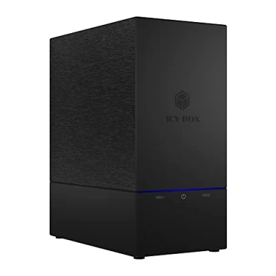 Afbeelding van ICY BOX USB RAID behuizing voor 2 x 2,5 inch en 3,5 harde schijven, 3.1 Gen2 (10 Gbps), C, 1, 0, JBOD, externe ventilator, zwart
