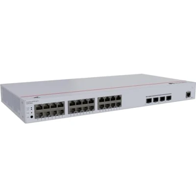 Image de Huawei eKitEngine S220 Series 24P4X Commutateur Géré 24 x 10/100/1000 (PoE+) + 4 Ethernet 10 Go SFP+ flux d&#039;air de l&#039;avant vers le côté Montable sur rack PoE+ (400 W)