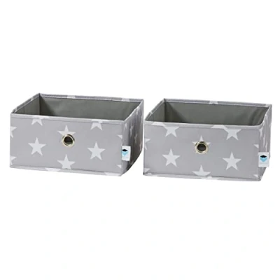 Afbeelding van LOVE !T STORE Lade Organizer Laden Opvouwbaar Kledingkast Opbergdoos Ladebox 30x30x15cm Sterren Grijs