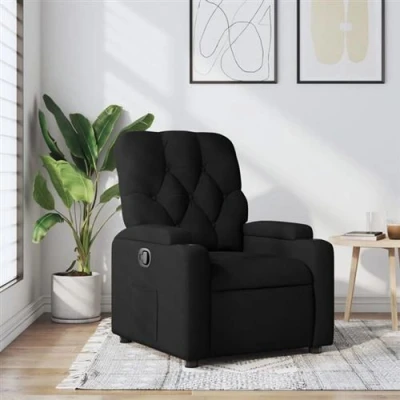 Image de vidaXL Fauteuil inclinable Noir Tissu