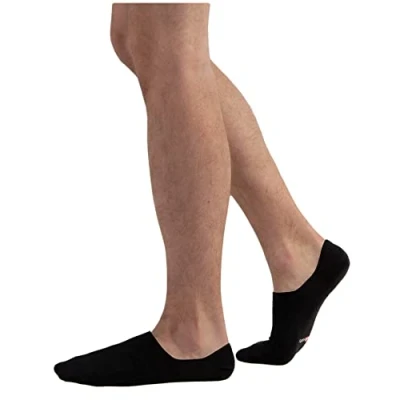 Afbeelding van VITSOCKS Onzichtbare sokken met hak, antislip, voor heren (4 paar), 98% fijn katoen, licht, zwart.