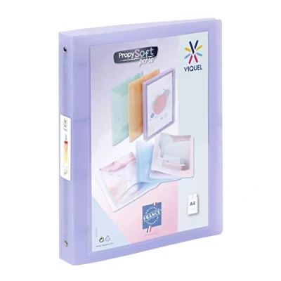 Afbeelding van Viquel Ringband A4 MAXI flexibel 4 ringen rug cm voor documenten paars doorschijnend