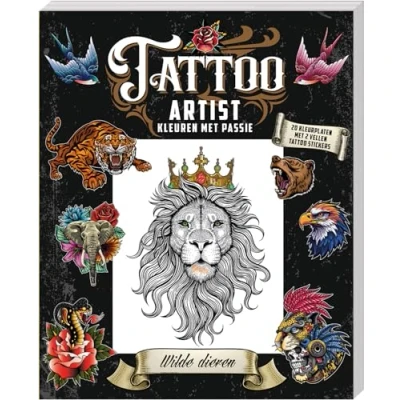Afbeelding van Tattoo Artist kleurboek Wilde dieren