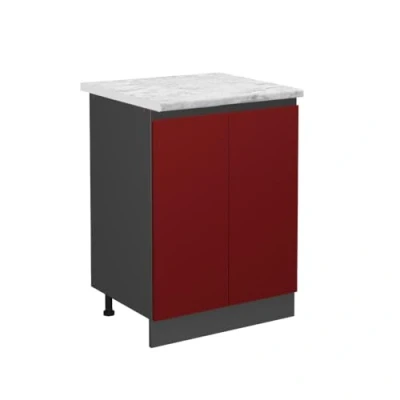 Afbeelding van Vicco Keukenonderkast R Line, Rood/Antraciet, 60 cm WB Marmer