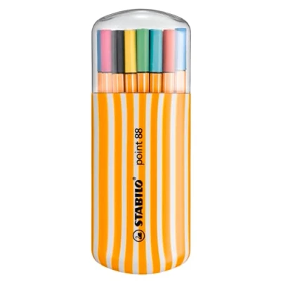 Afbeelding van Fineliner STABILO point 88/20 fijn assorti zebra etui à 20 stuks