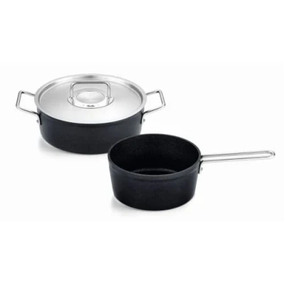Afbeelding van Fissler Adamant Pannenset met RVS Deksel 2 delig Aluminium Pannen Krasbestendige Antiaanbaklaag