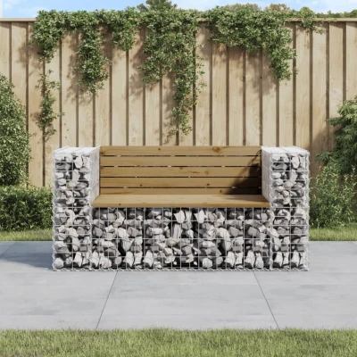 Afbeelding van Tuinbank schanskorfontwerp 143x71x65,5 cm geïmpregneerd hout
