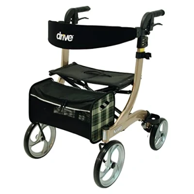 Afbeelding van Rollator Nitro Small Champagne 1.50m tot 1.60m Lichtgewicht Weggewerkte remkabels