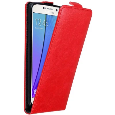 Afbeelding van Cadorabo Hoesje geschikt voor Samsung Galaxy NOTE 5 in APPEL ROOD Beschermhoes flip design Case Cover met magnetische sluiting