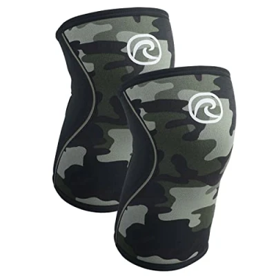 Afbeelding van Rehband kniebrace voor krachtsport, crossfit en zware training, 5 mm neopreen kniebrace, in vele kleuren maten, uniseks, kleur: camouflage
