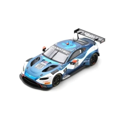 Afbeelding van het 1:43 Diecast model van De Aston Martin Vantage GT3 Team Garage 57 #188 24H Spa 2021. rijders waren A. West / C. Goodwin Eastwood en M. Kirchhofer. fabrikant schaalmodel is Spark.Dit alleen