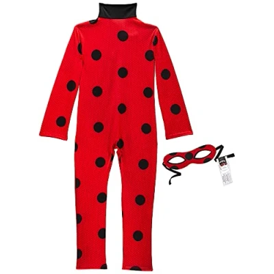 Afbeelding van Rubies Ladybug Kostuum Miraculous Lieveheersbeestje Animatieserie Meisje rood,zwart Maat 92 Carnavalskleding Verkleedkleding
