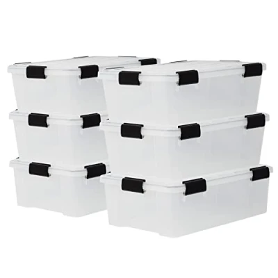 Afbeelding van Iris Ohyama, DDAT LS Opbergdoos, kunststof, 6 stuks, 30 l, geschikt voor thuis, kantoor, transparant
