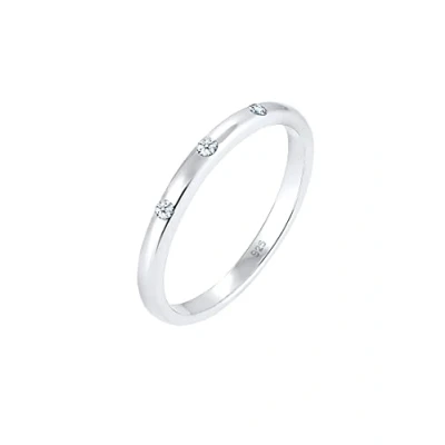 Afbeelding van Elli PREMIUM Dames Ring Damesring met diamant (0.045 ct) in 925 Sterling Zilver