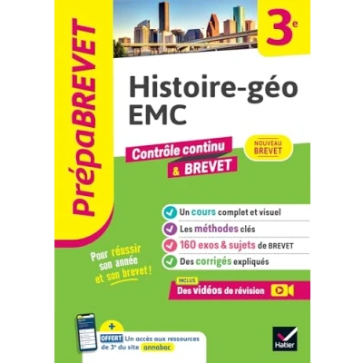 Afbeelding van PREPABREVET HISTOIRE GEO EMC 3E NOUVEAU BREVET 2025