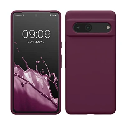 Afbeelding van kwmobile telefoonhoesje geschikt voor Google Pixel 7 Hoesje met siliconen coating Smartphone case in bordeaux violet