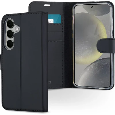 Afbeelding van Accezz Hoesje Geschikt voor Samsung Galaxy S25 Met Pasjeshouder Wallet Softcase Bookcase Zwart