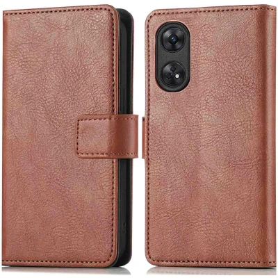 Afbeelding van iMoshion Hoesje Met Pasjeshouder Geschikt voor Oppo Reno 8 T (4G) Luxe Bookcase Bruin