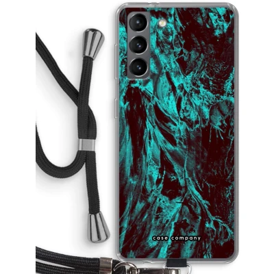 Afbeelding van Case Company® hoesje met Koord geschikt voor Samsung Galaxy S21 Ice Age Telefoonhoesje Zwart Bescherming aan alle Kanten en Over de Schermrand