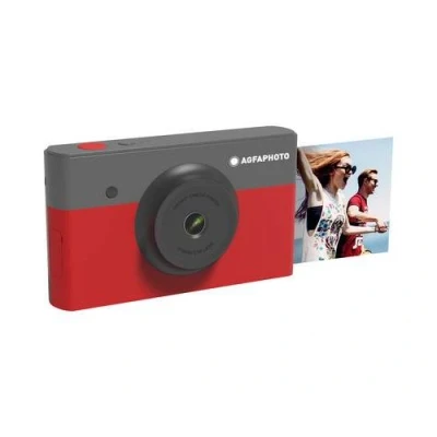 Image de AgfaPhoto Mini Shot Appareil photo numérique à développement instantané noir/rouge Bluetooth batterie intégrée