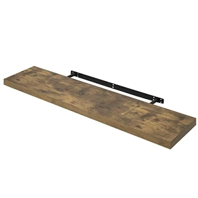Afbeelding van WOLTU RG9315hov Wandrek, zwevend rek, cd dvd plank, hout, 120 x 23 3,8 cm, rustiek bruin