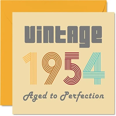 Afbeelding van 69 jaar verjaardagskaarten voor mannen en vrouwen Vintage 1954 Aged To Perfection Grappige verjaardagskaart hem haar, 145 mm x mm, verjaardagswenskaarten mama, papa,