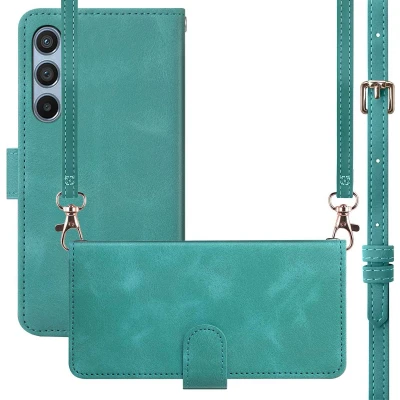 Afbeelding van imoshion Hoesje Geschikt voor Samsung Galaxy A14 (5G) / (4G) met Pasjeshouder Bookcase koord Turquoise