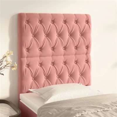 Afbeelding van Hoofdborden 2 st 80x7x78/88 cm fluweel roze
