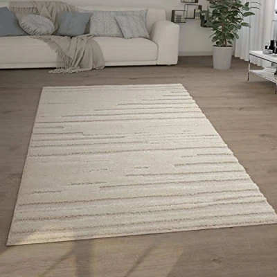 Afbeelding van Paco Home Hoogpolig Vloerkleed Woonkamer Shaggy 3D Look Ethno Boho Vintage Zacht 200x280 cm
