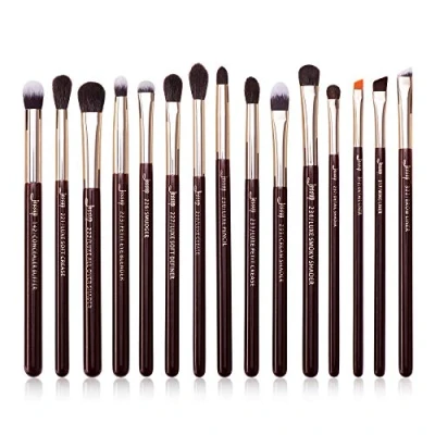 Afbeelding van Jessup Set van 15 professionele oogmake upkwasten, natuurlijke synthetische haren, T284