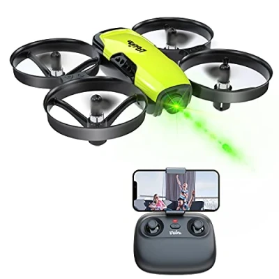 Afbeelding van Loolinn Kinderdrone met camera Mini Drone, real time FPV overdracht van foto&#039;s en video&#039;s Verstelbare camera, RC quadcopter drie batterijen (cadeau idee)