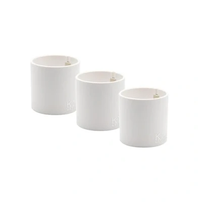 Afbeelding van KalaMitica Set van 3 magnetische cilinders 6,5 cm Wit opbergcontainers of pothouders met sterke magneet voor wandborden