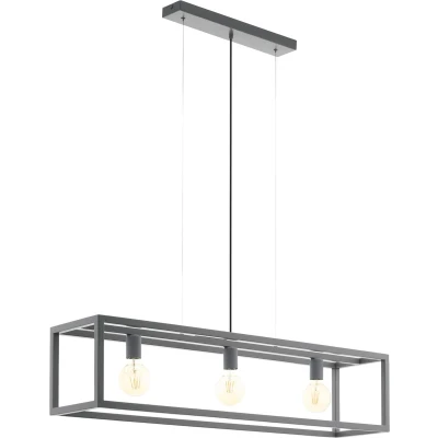 Afbeelding van EGLO Elswick hanglamp 3 lichts E27 grijs