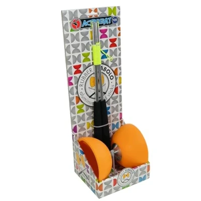 Afbeelding van Diabolo oranje met aluminium stokken 105 mm doorsnede