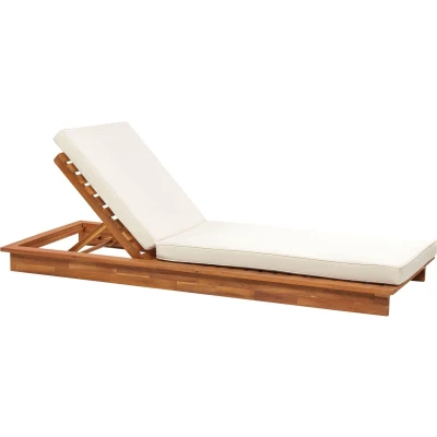 Afbeelding van Beliani GRANARI Ligstoel Lichthout/Off white Acaciahout