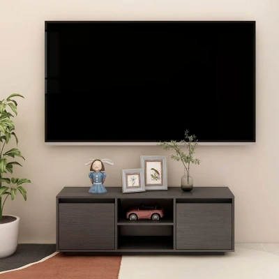 Afbeelding van Tv meubel 110x30x40 cm massief grenenhout grijs