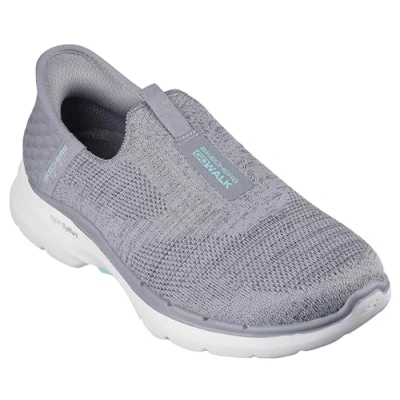 Afbeelding van Skechers Go Walk 6 Fabulous View Slip ins 124569 GRY, Vrouwen, Grijs, Sneakers,Sportschoenen, maat: 41