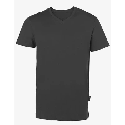 Afbeelding van Herenshirt &#039;Luxury V Neck Tee&#039; met korte mouwen Dark Grey S