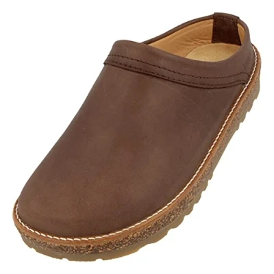 Afbeelding van Haflinger Travel Classic 818010 Uniseks leren klompen voor volwassenen, Donkerbruin 748