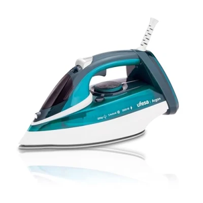 Afbeelding van Ufesa Argon Stoomstrijkijzer, 3000 W, stoomstroom 0 40 g/min, stoomfunctie 200 g, keramische zool, stoom of droog, drievoudig anti kalksysteem, druppelvrij