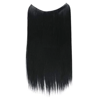 Afbeelding van PPRETTYSHOP 50cm 1 Inslagverlenging Met Elastische Band Haarverlenging Haarstukje Glad Hittebestendig Zwart E101