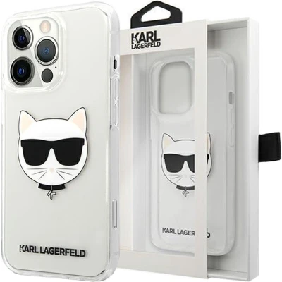 Afbeelding van Karl Lagerfeld KLHCP13XCTR hoesje voor iPhone 13 Pro Max hardcase transparant Choupette Head